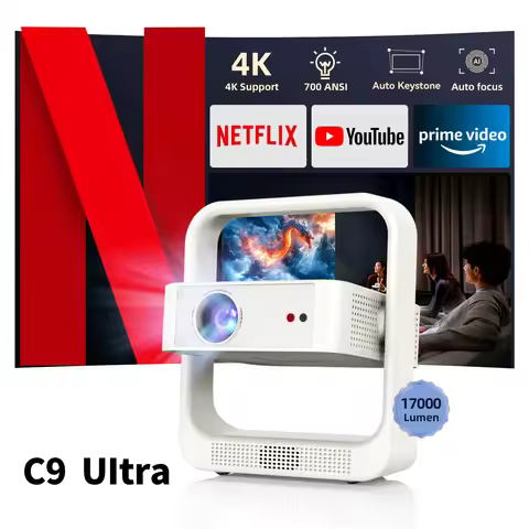 Fintex C9 Ultra Projector 4k Full HD 1080P HDR10 Proyector 700 ANSI Android TV9.0 ASA3.0 Auto Focus 