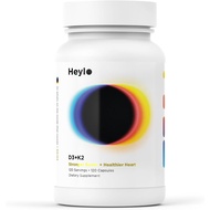 Heylo Vitamin D3 + K2 Supplement – High Potency Vitamin D3 100 mcg (4000 IU) & Vitamin K2 MK-7 100 m
