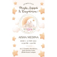 Kad Jemputan Bergambar Digital Full HD Majlis Aqiqah | Hari Jadi E-Card | Invitation Card Digital Ra
