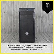 Customize PC Gigabyte GA-B85M-HD3 Intel Core i5-4460 3.2GHz 8GB RAM 256GB SSD DIY Desktop PC