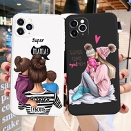 PUNQZY Cute MaMa Of Girl Boy Mom Baby Cute Phone Case For iPhone 12 PRO MAX 11 XR 7 6 8 Plus X XS MAX Soft TPU Phone Case Cover