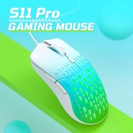 AULA S11 Pro เมาส์สำหรับเล่นเกมส์แบบมีสาย,การปรับความเร็วสี่ระดับ,ปลั๊กแอนด์เพลย์,ไฟสัญญาณ RGB