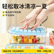 KKV Home Light Kitchenism Four-Grid Strip Silicone Ice Tray Yellow Blue Ice Box Household Square Ice