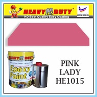 PINK LADY HE1015 ( 5L GLOSS & FREE ROLLER 7" SET ) HEAVY DUTY EPOXY WATERPROOF FLOOR PAINT [ Include