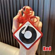 Gantungan Kunci Mini Recorder Keychain Retro Radio Music Box Gantungan Kunci Kotak Rekaman Aksesoris