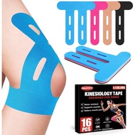 16 PCS Kinesiology Tape for Knees, 4 Colors Knee Support Tape, Precut Knee Tape for Knee Stability, 