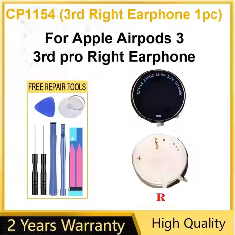 Battery For Apple Airpods 3 3rd pro Right Earphone,CP1154 (3rd Right Earphone 1pc) Rechargeble Batte