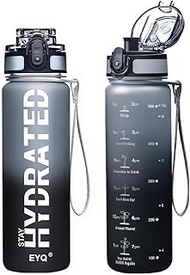 EYQ 500 ml Water Bottle, Tritan BPA Free Leak-Proof Sports Bottle, Sports Bottle with Time Marking f