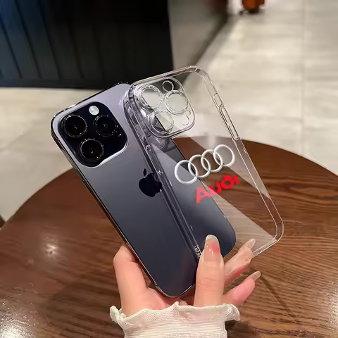 Silicone Car Logo Transparent Phone Case Suitable For iPhone 11 12 13 Pro Max For Audi C6 C5 C7 A1 A