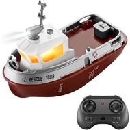 GoolRC RC RC Tugboat, Kawalan Jauh untuk Kolam dan Tasik, Model Bot Tug Elektrik 2.4GHz dengan Lampu