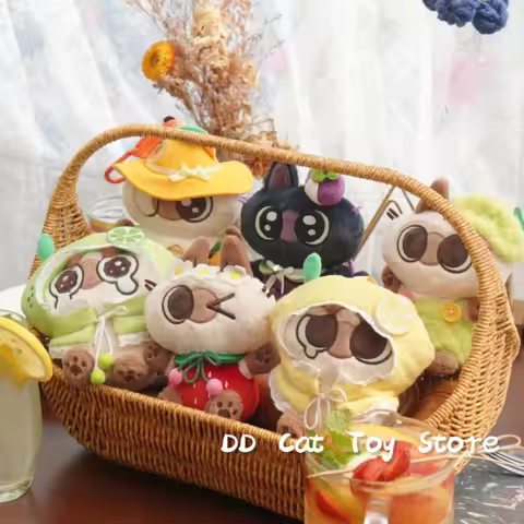 New Genuine Siamese Cat Fruity Azukisan Series Plush Dolls Blind Box Bag Pendant Decor Surprise Box