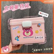 Ready Stock+Household Medicine Box Large Capacity Storage First Aid Portable Household Medical Kit S