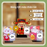 Standee printed with qr code for table, printed on demand, lucky cat image, convenient payment, dura