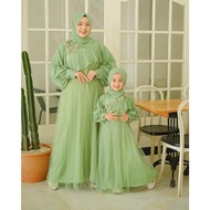 Almaer Robe Shirt Brukat Tile Teenage Adult Muslim Women Party Uniforms - Sage Green Green Sage Gami