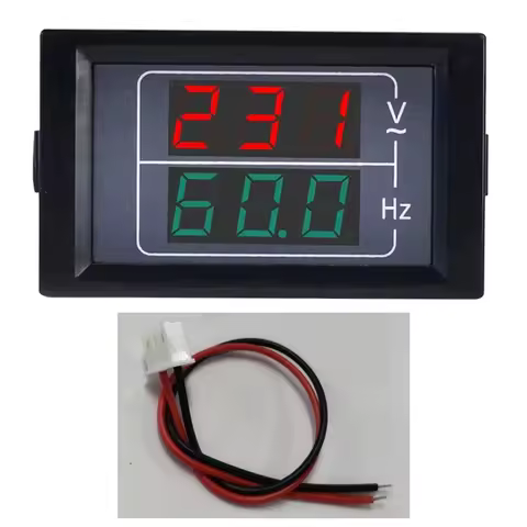 Voltage Frequency Meter Dual Display LED Digital AC Voltmeter Frequency Meter AC50-500V 10.0-99.9 HZ