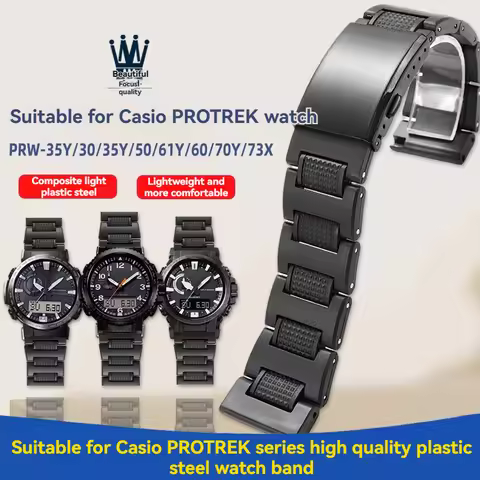 For Casio PROTREK series watch PRW-60/61Y/50Y/70Y/30/35Y PRT-B50 lightweight plastic steel watch wit