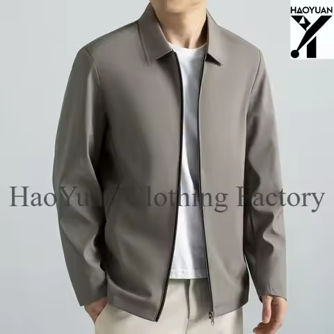 Lightweight Work Jacket Men's Fashionable Waist Cinching Zipper Pocket Jacket Full Zipper Jacket Out