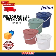 Felton Small Plastic Pail With Cover / Baldi Bertudung Kecil 4L FELTON FD 2873 Pail 4L with Cover