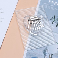 8 keys mini Kalimba transparent heart crystal Thumb Piano Acoustic Finger Piano acrylic Music Instru