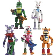 5Pcs Five Nights At Freddy's: Security Breach Action Figure Toy Foxy Freddy Fazbear Bear Bonnie FN