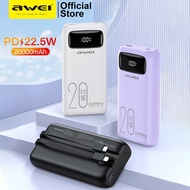in stock Awei 22.5W Powerbank 20000mAh Super Fast Charging Built In Dual-Cable Digital Display Power