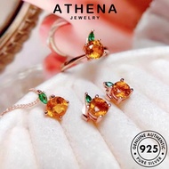 ATHENA JEWELRY Cute 純銀項鏈 Leher Apple Women Silver Rantai For 925 Sterling Perempuan Pendant Necklace Original Accessories Perak Korean Emerald Chain S197