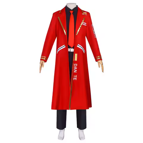Game Limbus Company Cosplay Dante Costume Red Long Coat DAN TE Uniform Suit Men Women Halloween Part