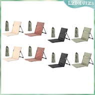 [lzdhuiz3] Beach Chair with Back Support Foldable Chair Pad Oxford Stadium Chair for Sunbathing Backpacking Hiking Garden Travel