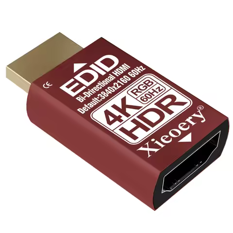 Xieoery HDMI EDID Emulator 4K HDR RGB, HDMI Dummy Plug with Full RGB Color Support, Default 3840×216