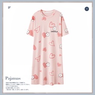 2026 Womens Pajamas New 100% Cotton Womens Pajamas Summer Short Sleeve Home Pajamas Womens Cartoon C