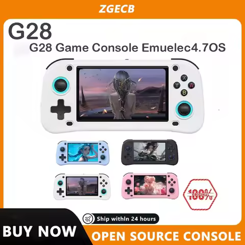 FLLAPT G28 Retro Handheld Game Console Emuelec 4.7 System with 21000+ Retro&3D Games with DDR3 4G me