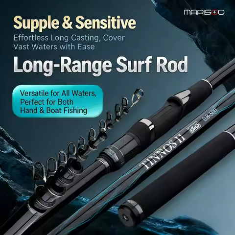 MARISOO TINNOS II 30T+36T High Carbon Hard Fishing Rod, Hand & Sea Dual Use Rock Fishing Rod for Bla