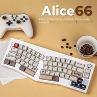 EPOMAKER Alice66 Gasket Ergonomic Three Mode Mechanical Keyboard