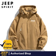 Jeep tinh thần bảo hộ lao động áo khoác nam leo núi hàng đầu ngoài trời cản gió trùm đầu áo khoác ja