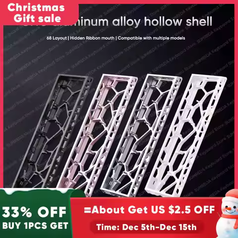 H68 Mad68 ATK68 V2 Hollow Aluminum Keyboard Case Shell 68% Keys Layouts For Mad 68he Fire68 Mchose A