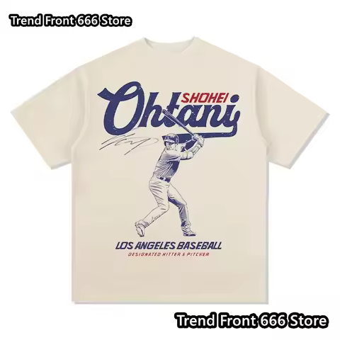 Shohei Ohtani Cotton T Shirt Baseball Star High Street T-shirt Breathable Top Adult Crewneck Casual
