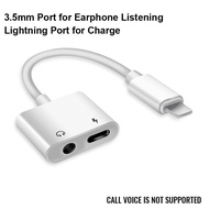 Konverter Kabel Adaptor Lightning ke Dual Jack Audio3.5mm untuk iPhone8Plus Headphone Splitter2-in-1