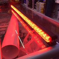 ไฟ LED ไฟไซเรน แดง-แดง ไฟฉุกเฉิน ไฟกู้ภัย ไฟไซเรนติดหลังคา 90cm  6ท่อน 1หน้า  3W เต็มสว่างตาแตก 12V พร้อมขาแม่เหล็ก