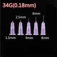 34G Small Disposable Syringe Needle Tip 0.18x1.5mm 34G2.5MM 34g4mm Fine Needle Head Experimental Mic