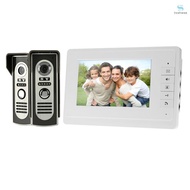 7” Wired Video Door Phone System Visual Intercom Doorbell with Indoor Monitor and Outdoor Camera support Unlock Infrared Night View Rainproof for Home Surveillance