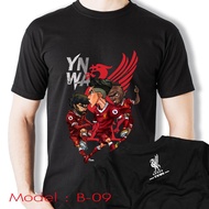 การออกแบบเดิมเสื้อยืด สกรีนลายการ์ตูน ลิเวอร์พูล YNWA - Liverpool Cartoon YNWA T-Shirt