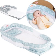 Portable Anti-Pressure Light Foldable Baby Bed Toddler Bed Bed-in-Bed Night Light Bionic Music 3NGA