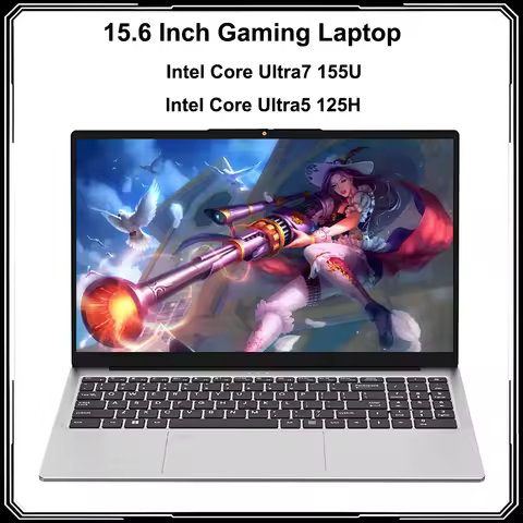 15.6 Inch Laptop Intel Core Ultra7 155U/Ultra5 125H Gaming Notebook 2*DDR5 5600MHz 2*M.2 PCIE Fullfe