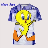 New Fashion Cartoon Anime Character Tweety Bird 3D Printing T-shirt Personality Hip-hop Unisex