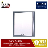 Arino AR205 | Stainless Steel Double Door Mirror Cabinet (L550 x W130 x H500mm) | 1 Year Warranty