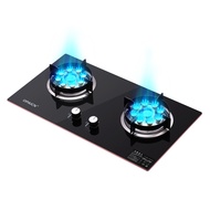 JARD 8.2KW Gas Stove Built-In Cooktop Gas Hob Embedded Dual Use Cooker Double-Burner Gas Furnace Ros