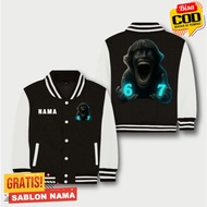 Children's Varsity Baseball Jacket SCP 67 Kid Custom Jacket/ SCP 67 Kid Black and White Combination 