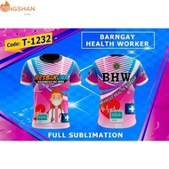 BARANGAY HEALTH WORKER FULLY SUBLIMATED TSHIRT Full Sublimation 3D Print Summer Breathable Short Sle