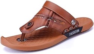 BJDST Men Sandals Summer Flip Flops Slippers Genuine Leather Mens Beach Sandal Casual Shoes Flip Flop Sandalia (Size : 40code)