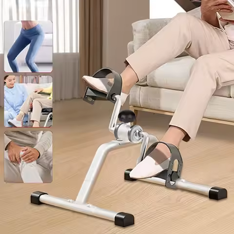 Mini Foldable Foot Pedal Exerciser with Adjustable Resistance Arm Leg Exercise Bike Cycle Pedal Exer